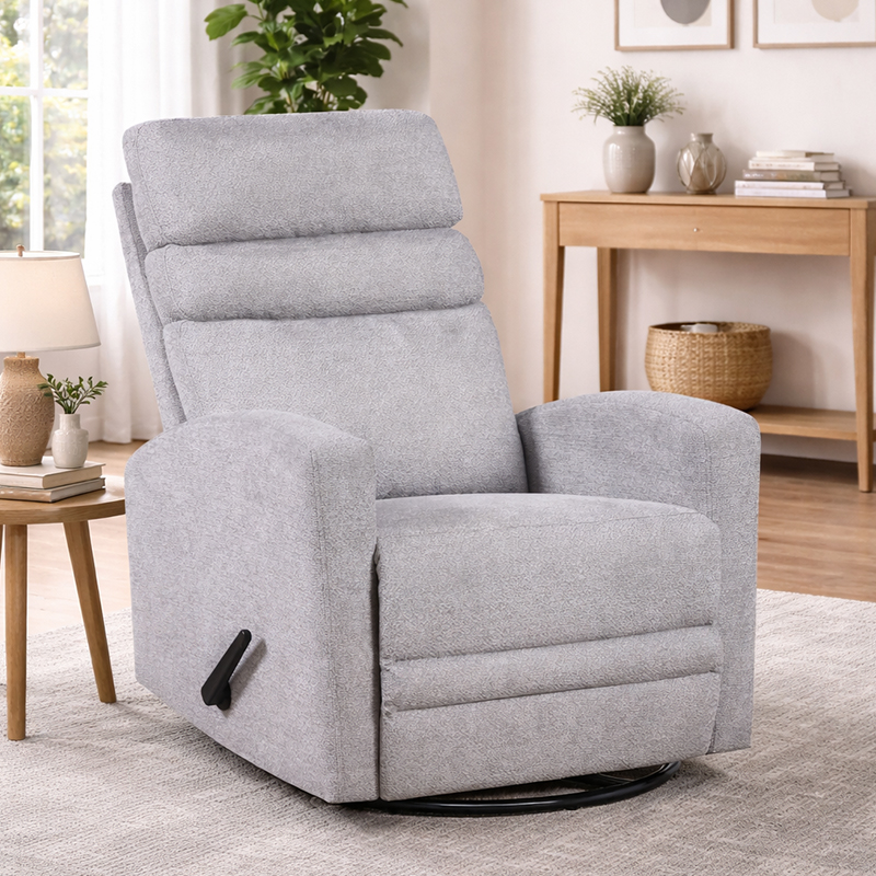 Silla reclinable manual con balancín y giratoria،pequeños sillones reclinables para espacios pequeños para salón