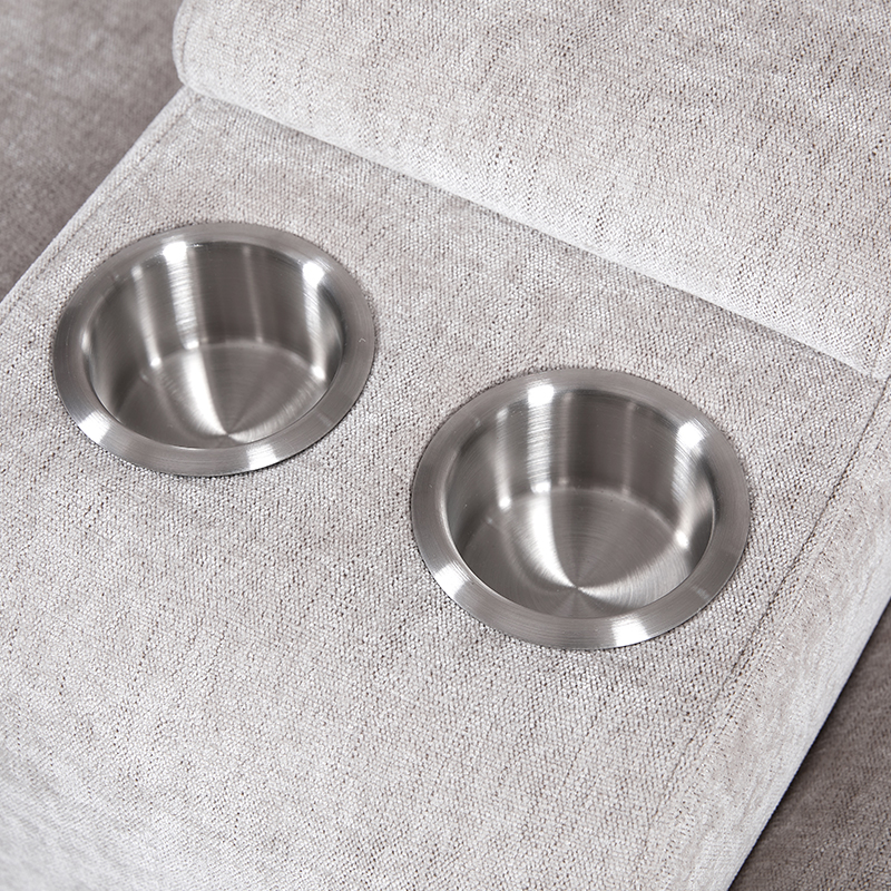 Sofá seccional tipo chaise de chenilla con otomana