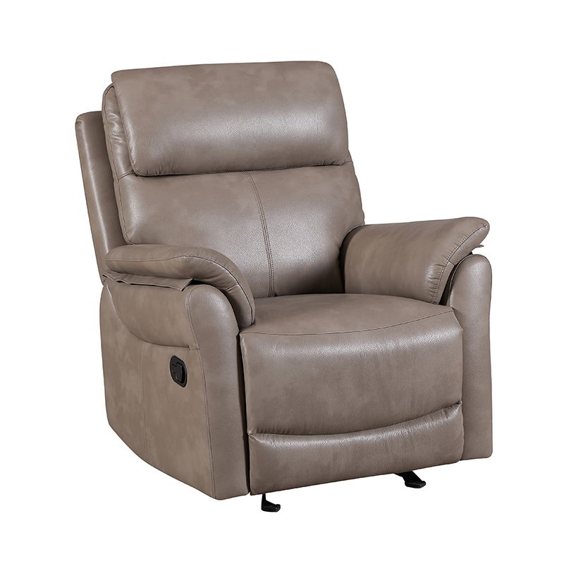 Silla reclinable manual de cuero de 35,8''w con brazos enrollados 