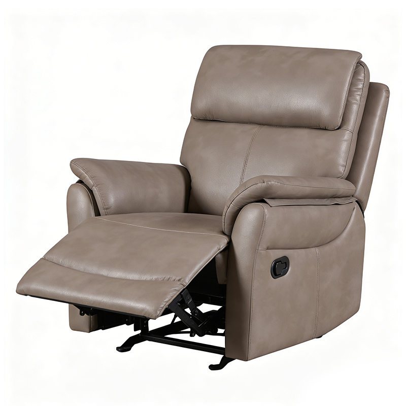Silla reclinable manual de cuero de 35,8''w con brazos enrollados 
