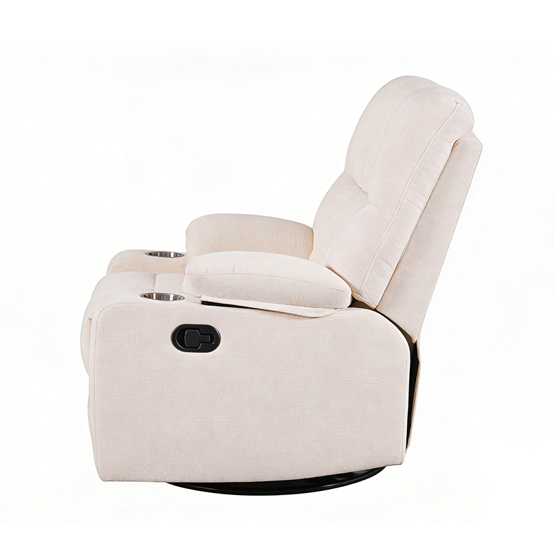 Silla reclinable manual de terciopelo con pivote y balancín