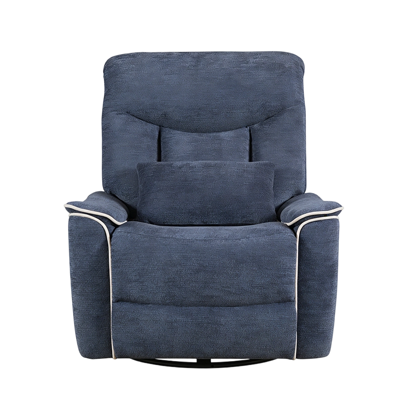 Sillón reclinable manual de chenilla con asiento ancho grande, giratorio y balancín 
