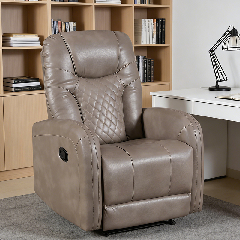 Silla reclinable manual de cuero transpirable para un solo asiento