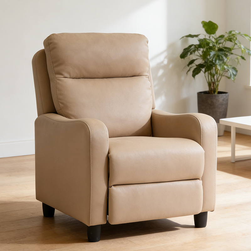 Sillón reclinable de microfibra con asiento plegable