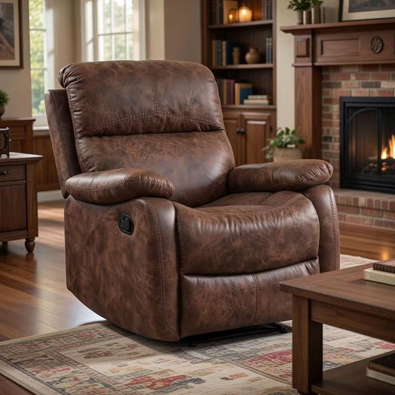 Silla reclinable manual clásica y tradicional con brazos y respaldo sobrecargados