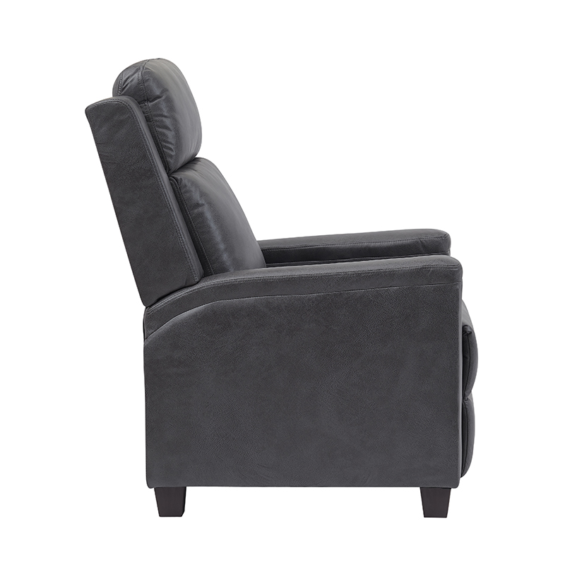 Silla reclinable de cuero con respaldo abatible