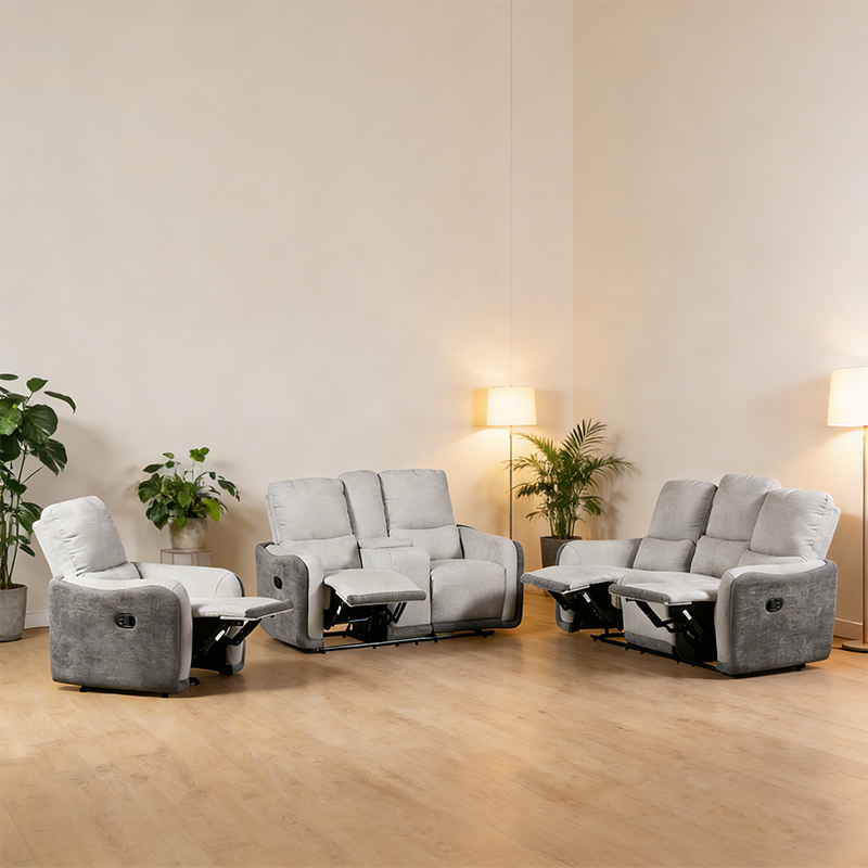 Sofá reclinable manual para sala de estar de 3 piezas