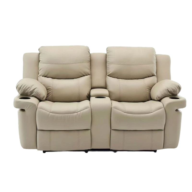 Silla reclinable manual con tapizado de cuero y movimiento Loveseat