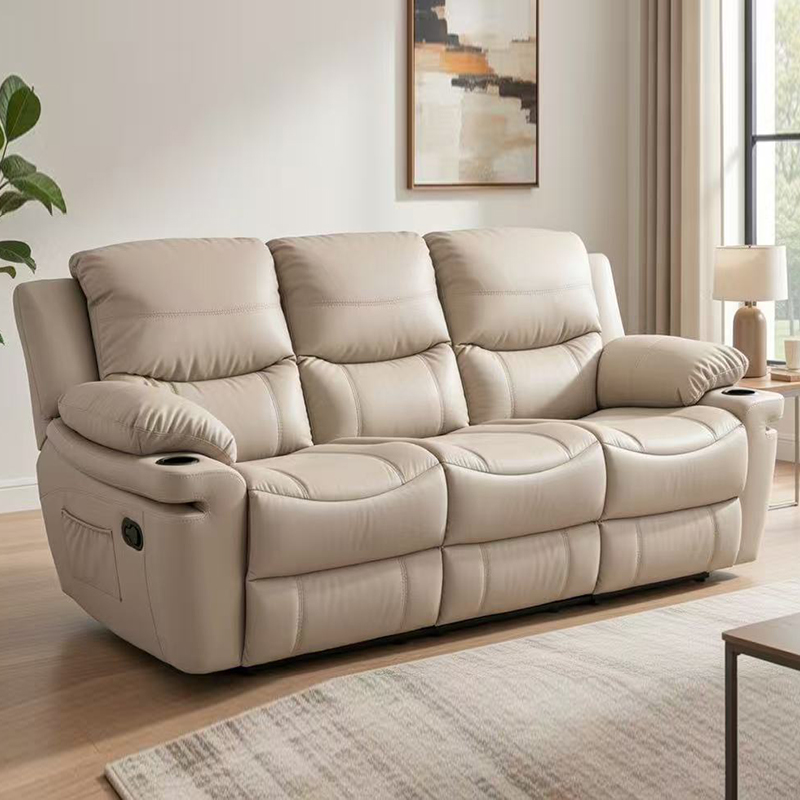 Sofá reclinable de cuero de 85,4