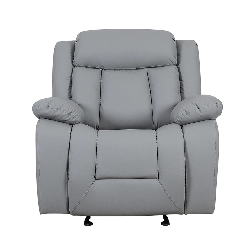 Sillón reclinable manual de piel sintética con planeador