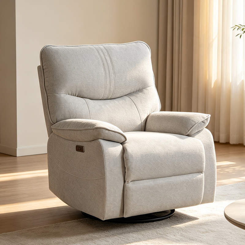 Sillón reclinable mecedor giratorio eléctrico con puerto de cargador tipo C y USB para sala de estar